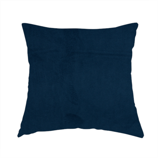 Alpha Plain Durable Velvet Brushed Cotton Effect Upholstery Fabric Blue Colour CTR-2731 - Handmade Cushions