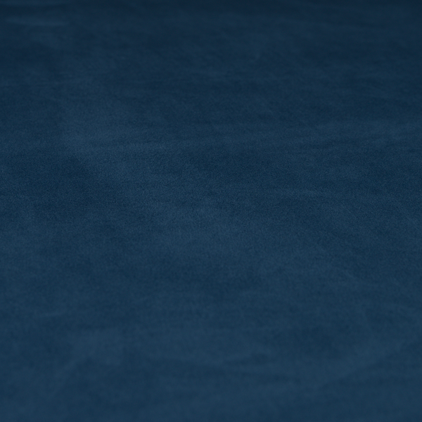 Alpha Plain Durable Velvet Brushed Cotton Effect Upholstery Fabric Blue Colour CTR-2731 - Roman Blinds