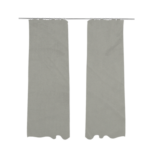 Alpha Plain Durable Velvet Brushed Cotton Effect Upholstery Fabric Silver Colour CTR-2733 - Made To Measure Curtains