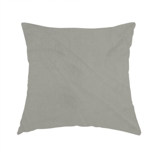 Alpha Plain Durable Velvet Brushed Cotton Effect Upholstery Fabric Silver Colour CTR-2733 - Handmade Cushions