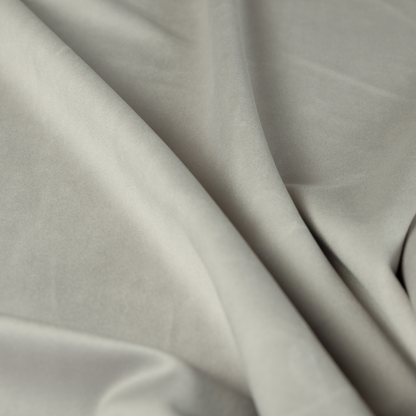 Alpha Plain Durable Velvet Brushed Cotton Effect Upholstery Fabric Silver Colour CTR-2733 - Roman Blinds