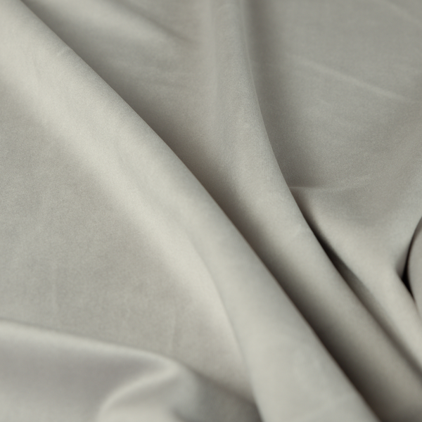 Alpha Plain Durable Velvet Brushed Cotton Effect Upholstery Fabric Silver Colour CTR-2733 - Made To Measure Curtains