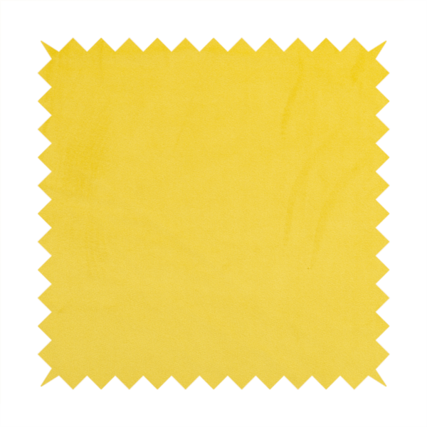 Alpha Plain Durable Velvet Brushed Cotton Effect Upholstery Fabric Yellow Colour CTR-2735