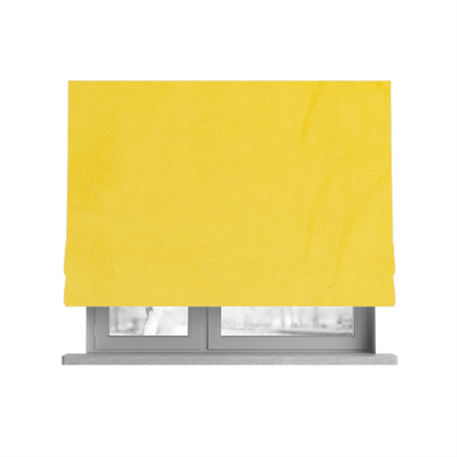 Alpha Plain Durable Velvet Brushed Cotton Effect Upholstery Fabric Yellow Colour CTR-2735 - Roman Blinds