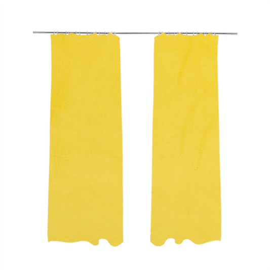 Alpha Plain Durable Velvet Brushed Cotton Effect Upholstery Fabric Yellow Colour CTR-2735 - Made To Measure Curtains