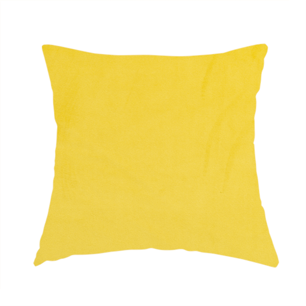 Alpha Plain Durable Velvet Brushed Cotton Effect Upholstery Fabric Yellow Colour CTR-2735 - Handmade Cushions