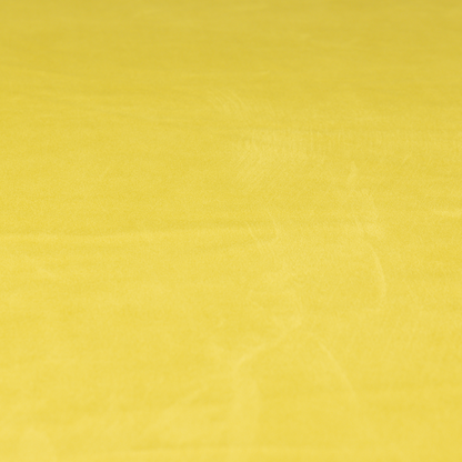 Alpha Plain Durable Velvet Brushed Cotton Effect Upholstery Fabric Yellow Colour CTR-2735