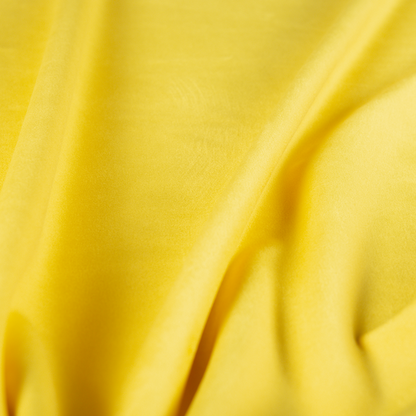 Alpha Plain Durable Velvet Brushed Cotton Effect Upholstery Fabric Yellow Colour CTR-2735