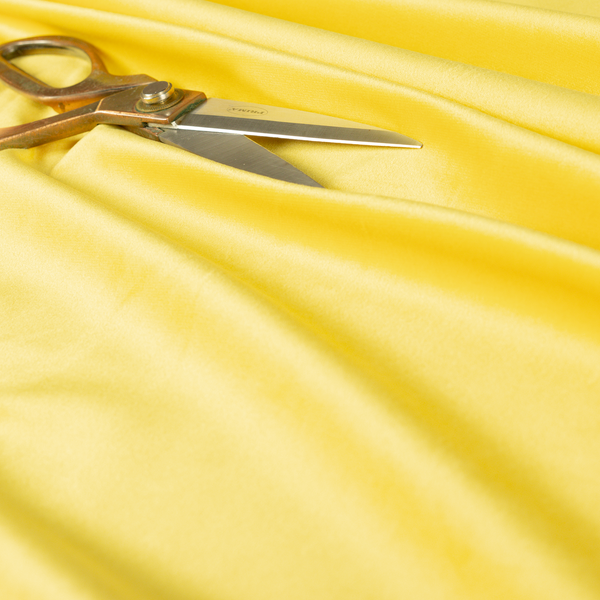 Alpha Plain Durable Velvet Brushed Cotton Effect Upholstery Fabric Yellow Colour CTR-2735 - Roman Blinds