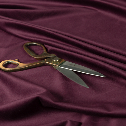 Alpha Plain Durable Velvet Brushed Cotton Effect Upholstery Fabric Purple Colour CTR-2736