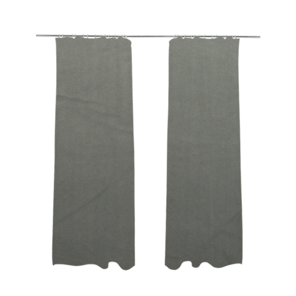 Alpha Plain Durable Velvet Brushed Cotton Effect Upholstery Fabric Grey Colour CTR-2737 - Made To Measure Curtains