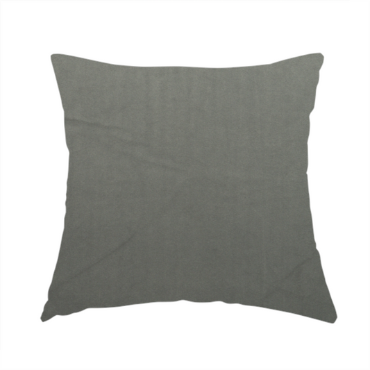 Alpha Plain Durable Velvet Brushed Cotton Effect Upholstery Fabric Grey Colour CTR-2737 - Handmade Cushions