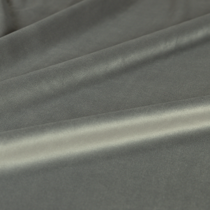 Alpha Plain Durable Velvet Brushed Cotton Effect Upholstery Fabric Grey Colour CTR-2737 - Roman Blinds