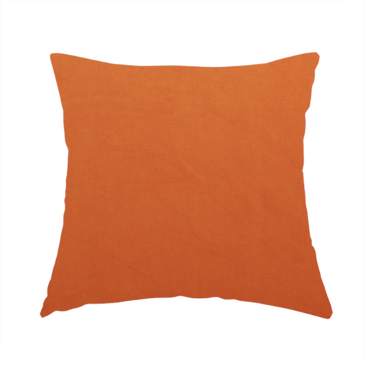 Alpha Plain Durable Velvet Brushed Cotton Effect Upholstery Fabric Orange Colour CTR-2738 - Handmade Cushions
