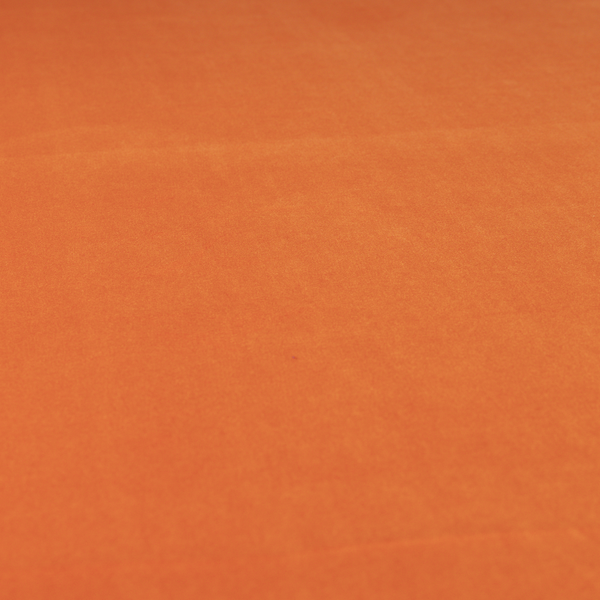 Alpha Plain Durable Velvet Brushed Cotton Effect Upholstery Fabric Orange Colour CTR-2738 - Roman Blinds