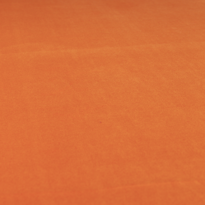 Alpha Plain Durable Velvet Brushed Cotton Effect Upholstery Fabric Orange Colour CTR-2738 - Made To Measure Curtains