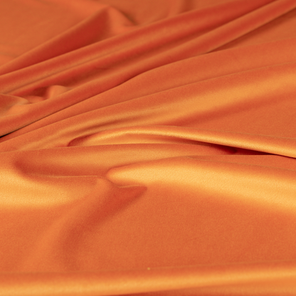 Alpha Plain Durable Velvet Brushed Cotton Effect Upholstery Fabric Orange Colour CTR-2738 - Roman Blinds