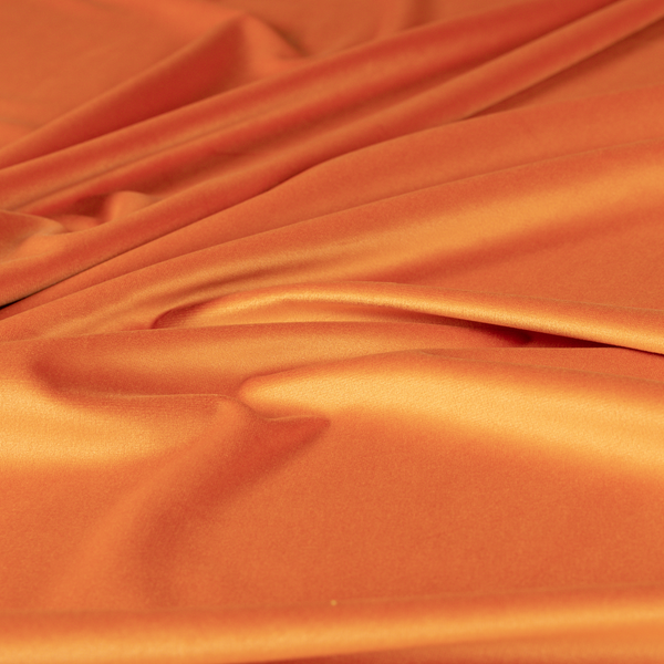 Alpha Plain Durable Velvet Brushed Cotton Effect Upholstery Fabric Orange Colour CTR-2738