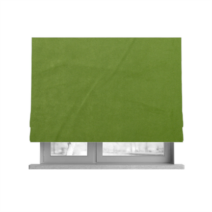 Alpha Plain Durable Velvet Brushed Cotton Effect Upholstery Fabric Green Colour CTR-2741 - Roman Blinds