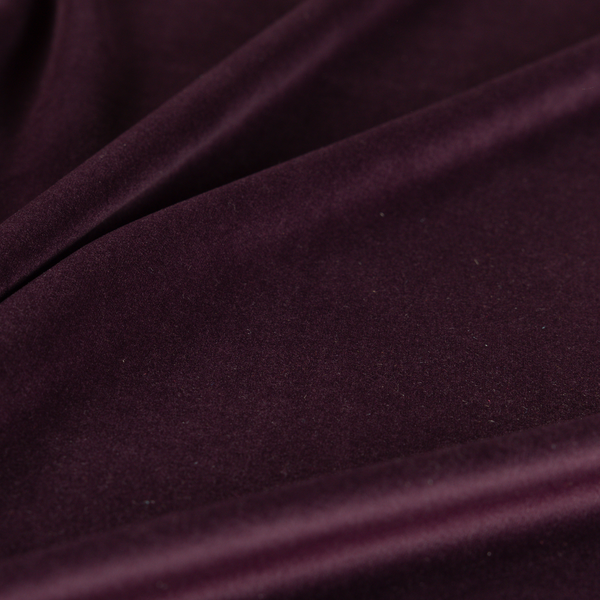 Alpha Plain Durable Velvet Brushed Cotton Effect Upholstery Fabric Purple Colour CTR-2742