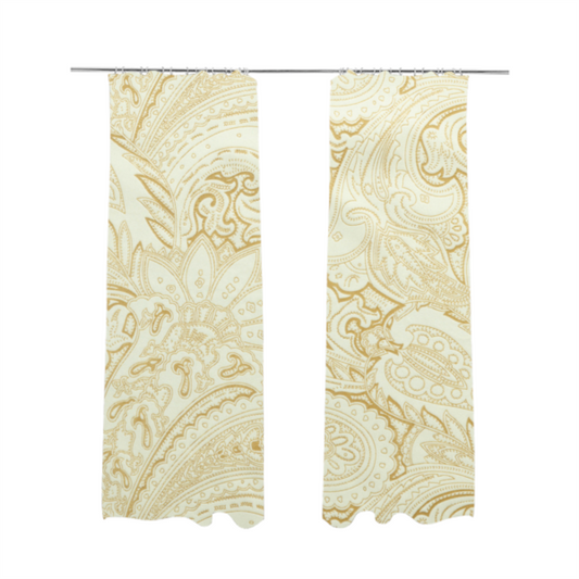 Athena Laser Cut Pattern Soft Velveteen White Velvet Upholstery Curtains Fabric CTR-2743 - Made To Measure Curtains