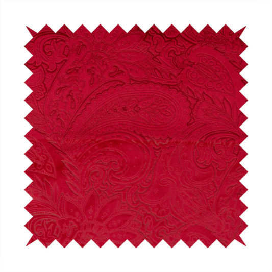 Athena Laser Cut Pattern Soft Velveteen Red Velvet Upholstery Curtains Fabric CTR-2744