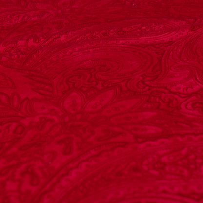 Athena Laser Cut Pattern Soft Velveteen Red Velvet Upholstery Curtains Fabric CTR-2744 - Roman Blinds
