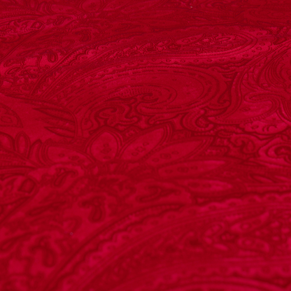 Athena Laser Cut Pattern Soft Velveteen Red Velvet Upholstery Curtains Fabric CTR-2744 - Made To Measure Curtains