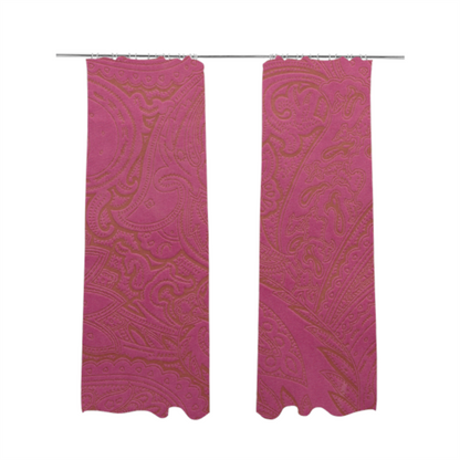 Athena Laser Cut Pattern Soft Velveteen Pink Velvet Upholstery Curtains Fabric CTR-2745 - Made To Measure Curtains