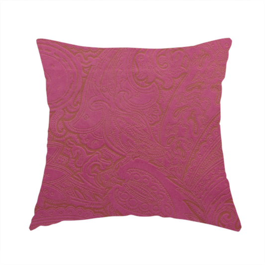 Athena Laser Cut Pattern Soft Velveteen Pink Velvet Upholstery Curtains Fabric CTR-2745 - Handmade Cushions