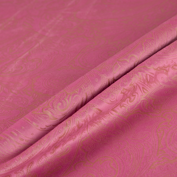 Athena Laser Cut Pattern Soft Velveteen Pink Velvet Upholstery Curtains Fabric CTR-2745 - Roman Blinds