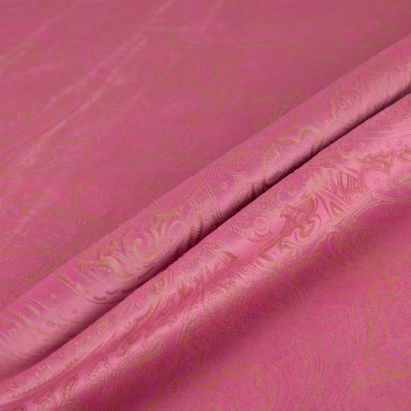 Athena Laser Cut Pattern Soft Velveteen Pink Velvet Upholstery Curtains Fabric CTR-2745 - Made To Measure Curtains