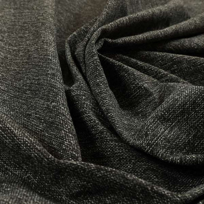 Coco Soft Weave Collection Flat Basket Weave Quality Fabric In Grey Black Colour Upholstery Fabric CTR-275 - Roman Blinds