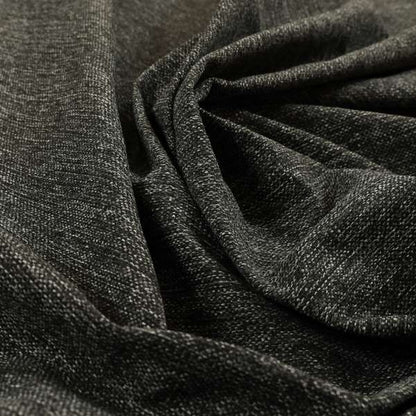 Coco Soft Weave Collection Flat Basket Weave Quality Fabric In Grey Black Colour Upholstery Fabric CTR-275