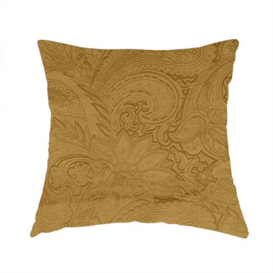 Athena Laser Cut Pattern Soft Velveteen Gold Velvet Upholstery Curtains Fabric CTR-2750 - Handmade Cushions