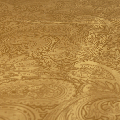 Athena Laser Cut Pattern Soft Velveteen Gold Velvet Upholstery Curtains Fabric CTR-2750 - Roman Blinds