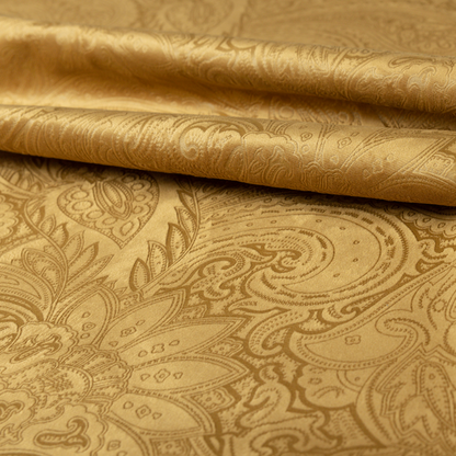 Athena Laser Cut Pattern Soft Velveteen Gold Velvet Upholstery Curtains Fabric CTR-2750 - Made To Measure Curtains