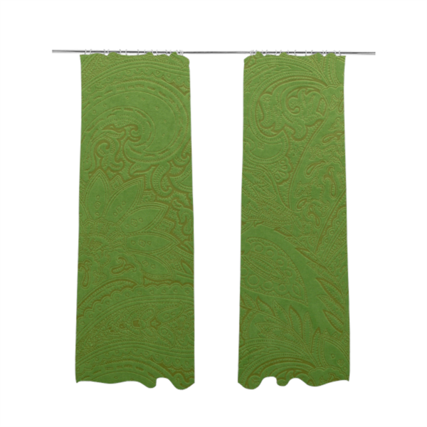 Athena Laser Cut Pattern Soft Velveteen Green Velvet Upholstery Curtains Fabric CTR-2751 - Made To Measure Curtains