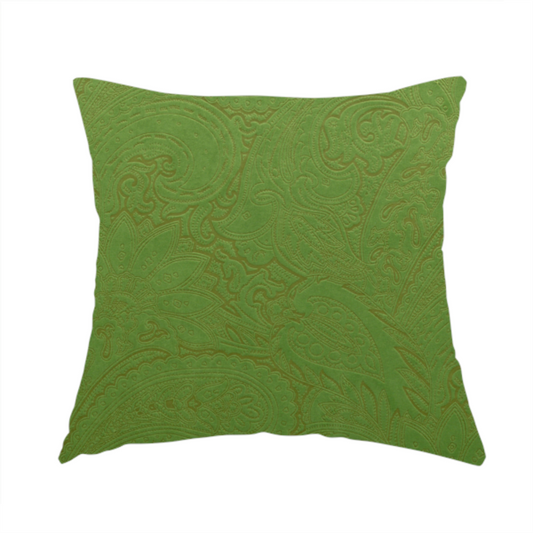 Athena Laser Cut Pattern Soft Velveteen Green Velvet Upholstery Curtains Fabric CTR-2751 - Handmade Cushions