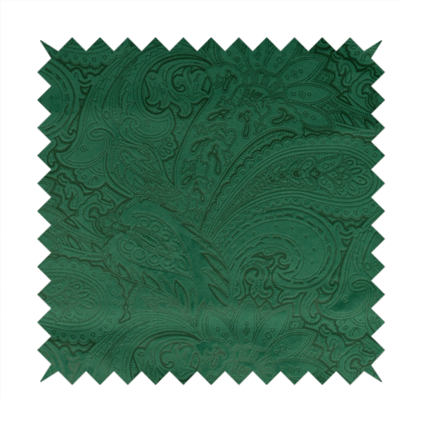 Athena Laser Cut Pattern Soft Velveteen Green Velvet Upholstery Curtains Fabric CTR-2752 - Roman Blinds