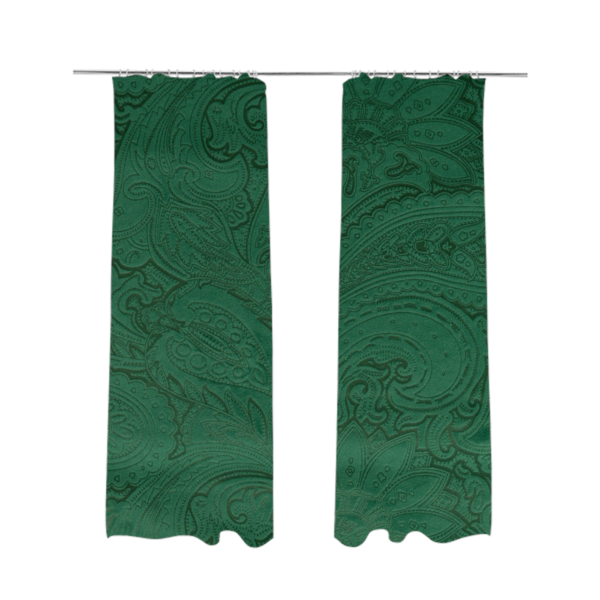 Athena Laser Cut Pattern Soft Velveteen Green Velvet Upholstery Curtains Fabric CTR-2752 - Made To Measure Curtains