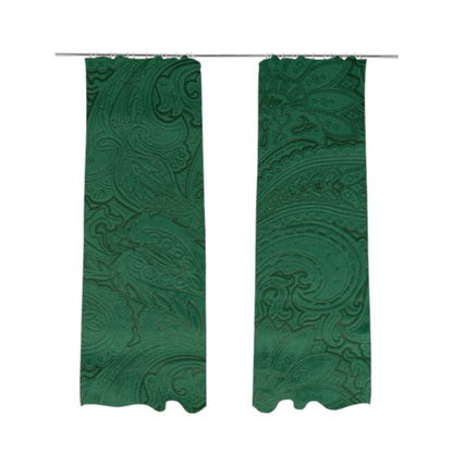 Athena Laser Cut Pattern Soft Velveteen Green Velvet Upholstery Curtains Fabric CTR-2752 - Made To Measure Curtains