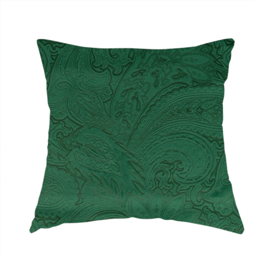 Athena Laser Cut Pattern Soft Velveteen Green Velvet Upholstery Curtains Fabric CTR-2752 - Handmade Cushions