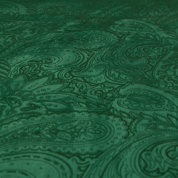 Athena Laser Cut Pattern Soft Velveteen Green Velvet Upholstery Curtains Fabric CTR-2752 - Made To Measure Curtains