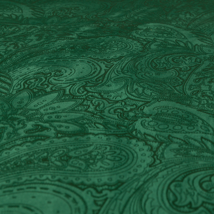 Athena Laser Cut Pattern Soft Velveteen Green Velvet Upholstery Curtains Fabric CTR-2752 - Made To Measure Curtains