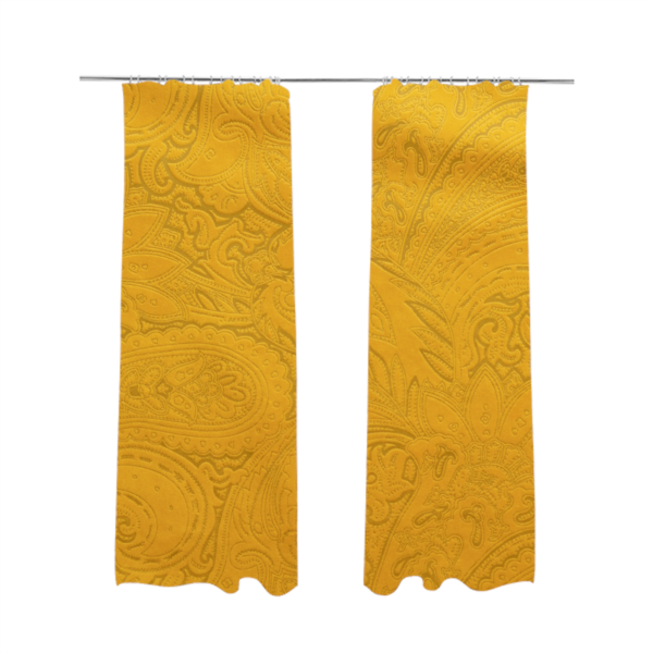 Athena Laser Cut Pattern Soft Velveteen Orange Velvet Upholstery Curtains Fabric CTR-2754 - Made To Measure Curtains