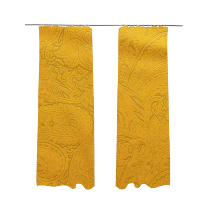 Athena Laser Cut Pattern Soft Velveteen Orange Velvet Upholstery Curtains Fabric CTR-2754 - Made To Measure Curtains