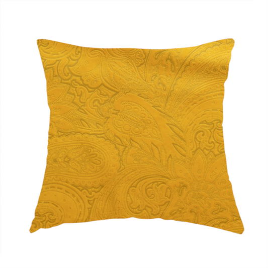Athena Laser Cut Pattern Soft Velveteen Orange Velvet Upholstery Curtains Fabric CTR-2754 - Handmade Cushions