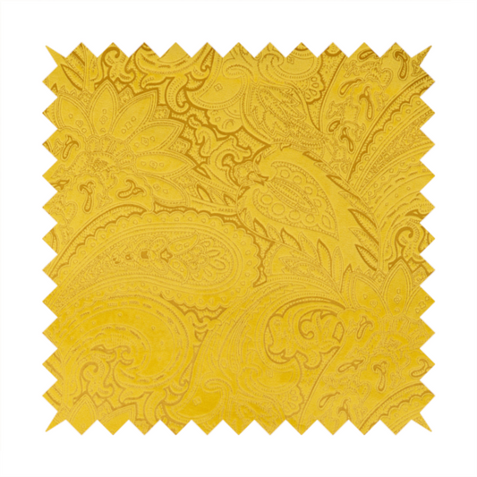 Athena Laser Cut Pattern Soft Velveteen Yellow Velvet Upholstery Curtains Fabric CTR-2760