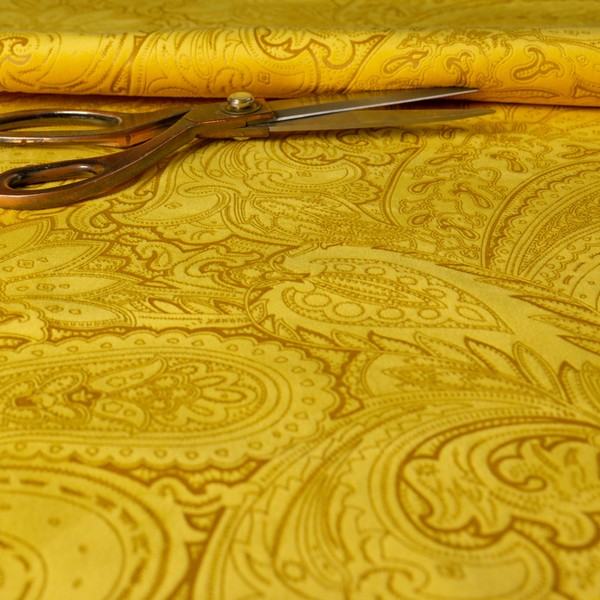 Athena Laser Cut Pattern Soft Velveteen Yellow Velvet Upholstery Curtains Fabric CTR-2760 - Made To Measure Curtains